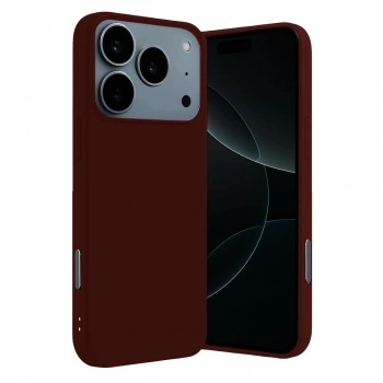 Apple İphone 17 Pro Nano İçi Kadife Silikon - Bordo