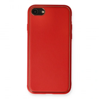 Apple İphone 7 Kılıf Coco Deri Silikon Kapak - Kırmızı