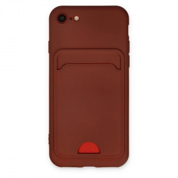 Apple İphone 7 Kılıf Kelvin Kartvizitli Silikon - Bordo