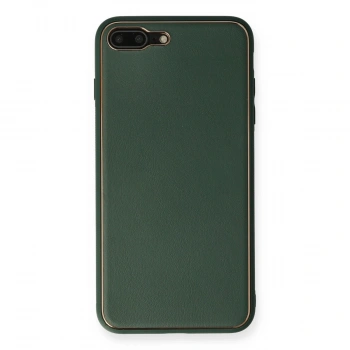 Apple İphone 7 Plus Kılıf Coco Deri Silikon Kapak - Yeşil