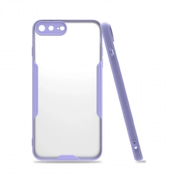 Apple İphone 7 Plus Kılıf Platin Silikon - Lila