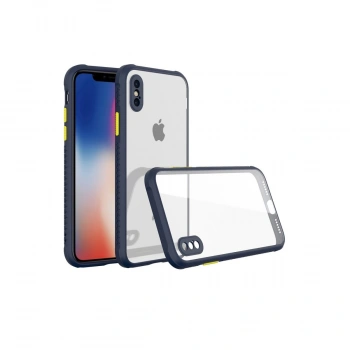 Apple İphone Xs Max Kılıf Miami Şeffaf Silikon - Lacivert