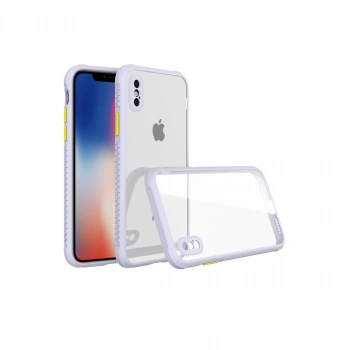 Apple İphone Xs Max Kılıf Miami Şeffaf Silikon - Lila