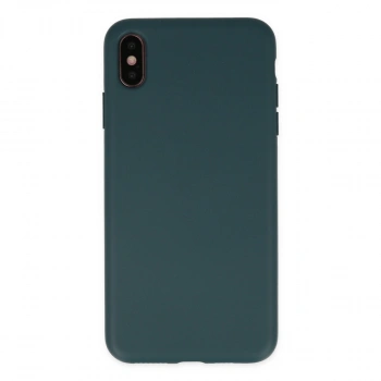 Apple İphone Xs Max Kılıf Nano İçi Kadife Silikon - Koyu Yeşil