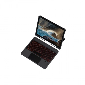 Apple T5206d İpad 10.2 (7.nesil) Kılıf İnter Ledli Klavyeli Tablet Kılıfı - Siyah
