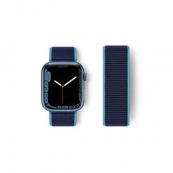 Apple Watch 38mm Hasırlı Cırtcırtlı Kordon (saat Değildir) - Mavi-lacivert