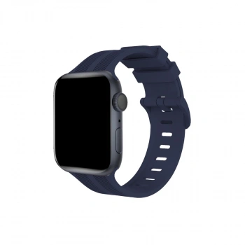Apple Watch 38mm Kr408 Çizgili Silikon Kordon (saat Değildir) - Lacivert