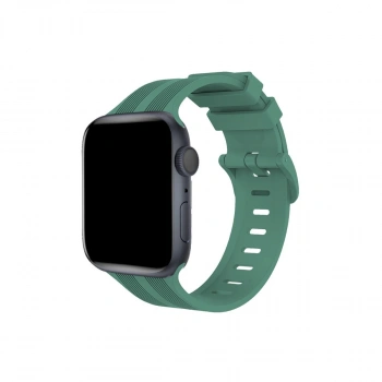 Apple Watch 38mm Kr408 Çizgili Silikon Kordon (saat Değildir) - Yeşil