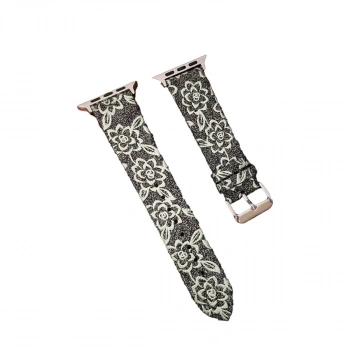 Apple Watch 42mm Creeper Desenli Kordon - Siyah