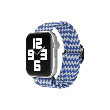 Apple Watch 42mm  Kordon - Zigzag Beyaz-mavi
