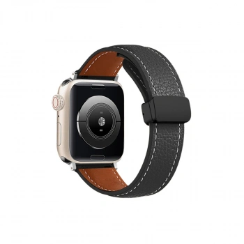 Apple Watch 42mm Kr414 Daks Deri Kordon (saat Değildir) - Siyah