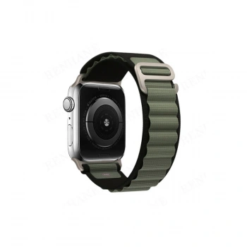 Apple Watch 42mm Mountain Kordon - Siyah-yeşil