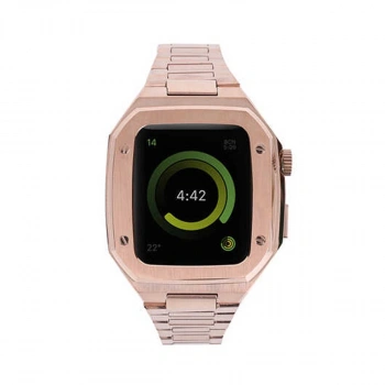 Apple Watch 44mm Metal Petek Kasalı Kordon (saat Değildir) - Rose Gold