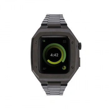 Apple Watch 44mm Metal Petek Kasalı Kordon - Siyah