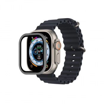Apple Watch Ultra 49mm Alüminyum Kasa Cam Ekran Koruyucu - Gri