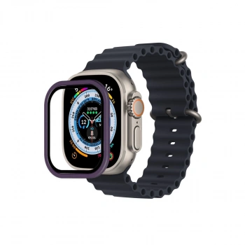 Apple Watch Ultra 49mm Alüminyum Kasa Cam Ekran Koruyucu - Mor