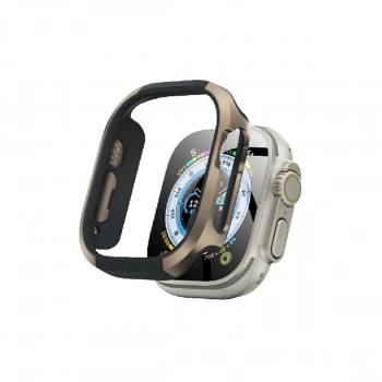 Apple Watch Ultra 49mm Mo-wt3 Alüminyum Camlı Kasa Ekran Koruyucu - Gold