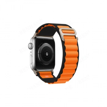 Apple Watch Ultra 49mm Mountain Kordon - Siyah-turuncu