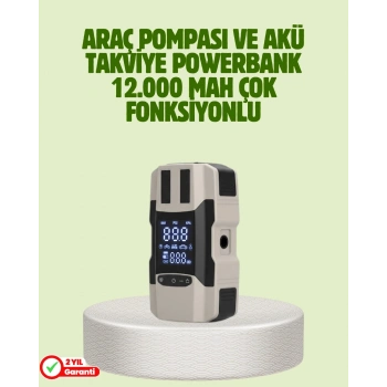 Araç Akü Takviye Cihazı Ve Lastik Şişirme Pompası 12.000 Mah