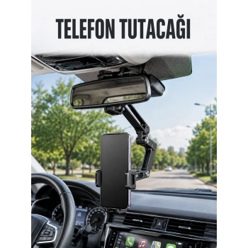Araç Dikiz Aynası Telefon Tutucu Ayarlanabilir Katlanabilir Navigasyon Telefon Standı