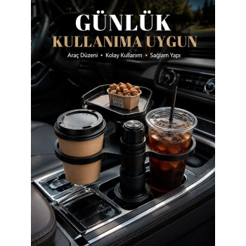 Araç İçi Bardaklık Organizeri Çok Amaçlı İçecek Ve Eşya Tutucu