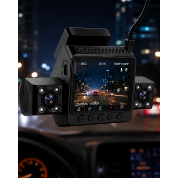 Araç İçi Güvenlik Kamerası 4 Lensli Full Hd Kayıt Destekli Sistem