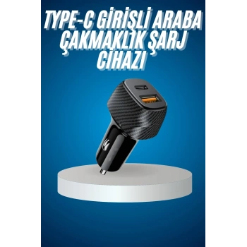 Araç İçi Hızlı Şarj Soketi 38w Oto Çakmaklık Type-c Araba Çakmaklık
