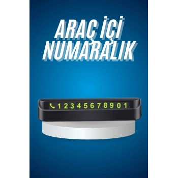 Araç İçi Numaratör Numaralık Oto Cam Kartı Fosforlu Numaratör