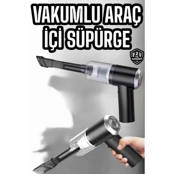Araç İçi Süpürge Filtreli Şarjlı Süpürge Vakumlu Yıkanabilir