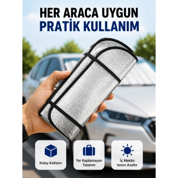 Araç Ön Cam Güneşlik Isı Yalıtımlı Katlanabilir Model Renault Megane Honda Civic Opel Astra Ford Focus