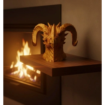 Asil Tasarım Gold–red Ejderha Heykeli Hediyelik Fantastik Dekor