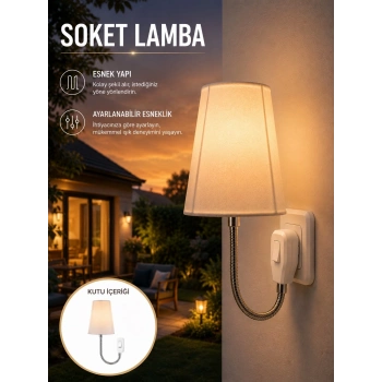 Ayarlanabilir Soket Lamba Gece Okuma Işığı