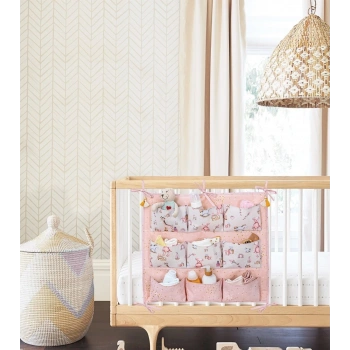 Baby 9 Cepli Bağlamalı Beşik Kenarı Düzenleyici (pembe)