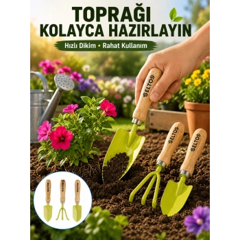 Bahçe El Aletleri Seti Toprak Düzenleme Ve Dikim Aparatı