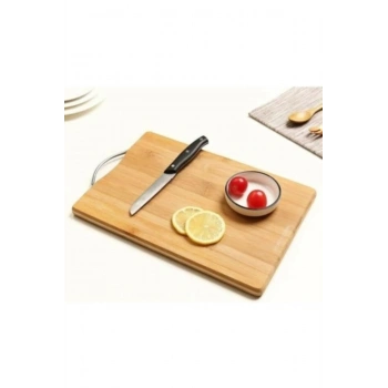 Bambu Metal Saplı Ekmek Kesme Tahtası 30X20X1,8 Cm67459 (599)