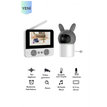 Bebek Kamerası Kumandalı Monitörlü Karşılıklı Konuşma Özellikli , Hatırlatıcılı Ip Bebek Kamerası