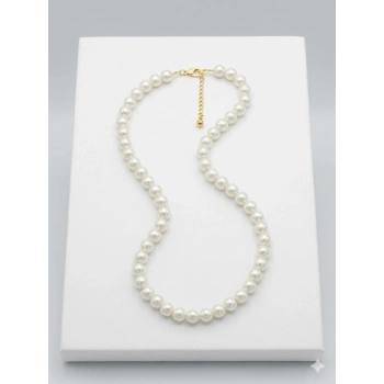 Beyaz Kültür İncisi Kolyeler 40+5 Cm  - Kl0299