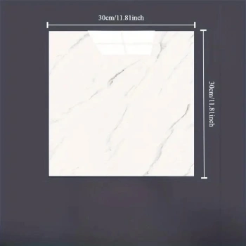 Beyaz Mermer Desenli Alüminyum Plastik Duvar Sticker (30*30)