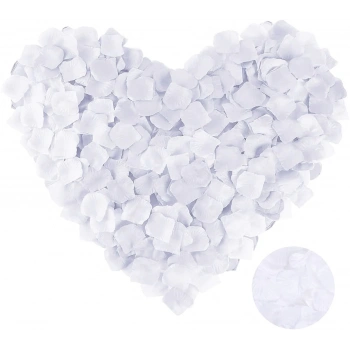 Beyaz Renk Gül Yaprağı Şekilli Konfeti 10 Paket 1000 Adet