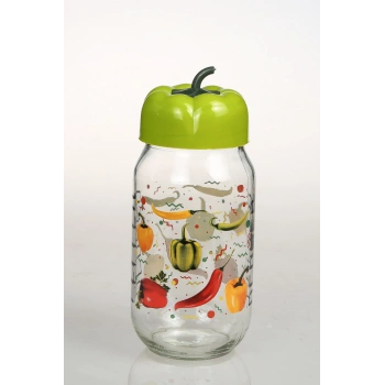 Biber Kapaklı Desenli Kavanoz 1000 Ccbkd1000 (599)