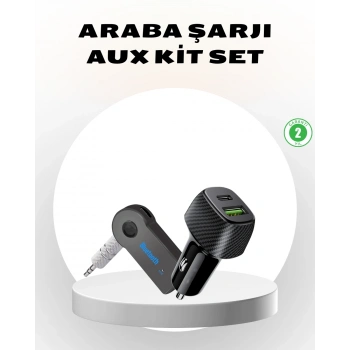 Bluetooth Aux Çevirici Ve Pd Destekli Araç Şarj Cihazı 2’li Set
