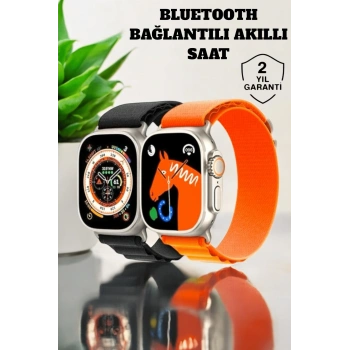 Bluetooth Bağlantılı 49mm Dokunmatik Akıllı Saat Sağlık Ve Spor Takip Özellikli
