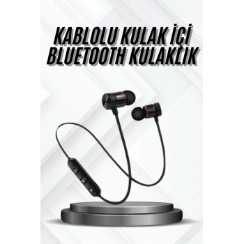 Bluetooth Bağlantılı Kablolu Mıknatıslı Sport Kulaklık