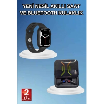 Bluetooth Bağlantılı Kablosuz Kulaklık Ve Yeni Nesil Akıllı Saat 5.0 Bluetooth
