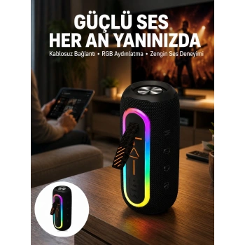 Bluetooth Hoparlör Uzun Pil Ömrü Taşınabilir Yüksek Ses Kaliteli Yeni Nesil