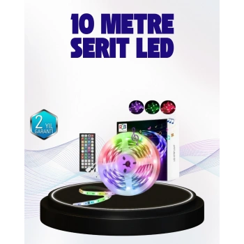 Bluetooth Kontrollü Smart Şerit Led 10m Sese Duyarlı Rgb Aydınlatma