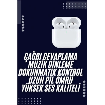 Bluetooth Kulaklık Beyaz Çağrı Cevaplama Dokunmatik Kontrol Kablosuz