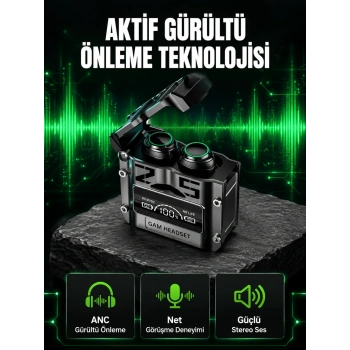 Bluetooth Kulaklık Kablosuz Anc Gürültü Önleyici Stereo Ses Yeni Nesil