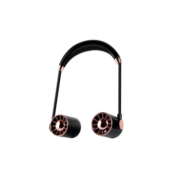 Boyunluk Fan Hava Soğutucu Vantilatör Boyuna Asmalı Şarjlı 3 Kademeli Mini Klima Siyah