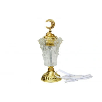 Buhurdanlık Cam Altın Dekorlu Kapak Ve Ayak